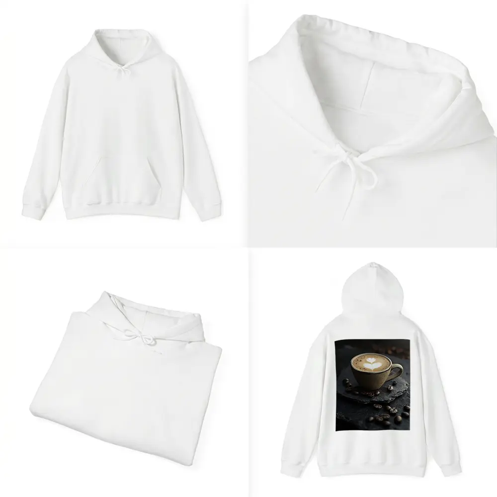 Latte Art Coffee Cup Dark Slate Background – Hoodies