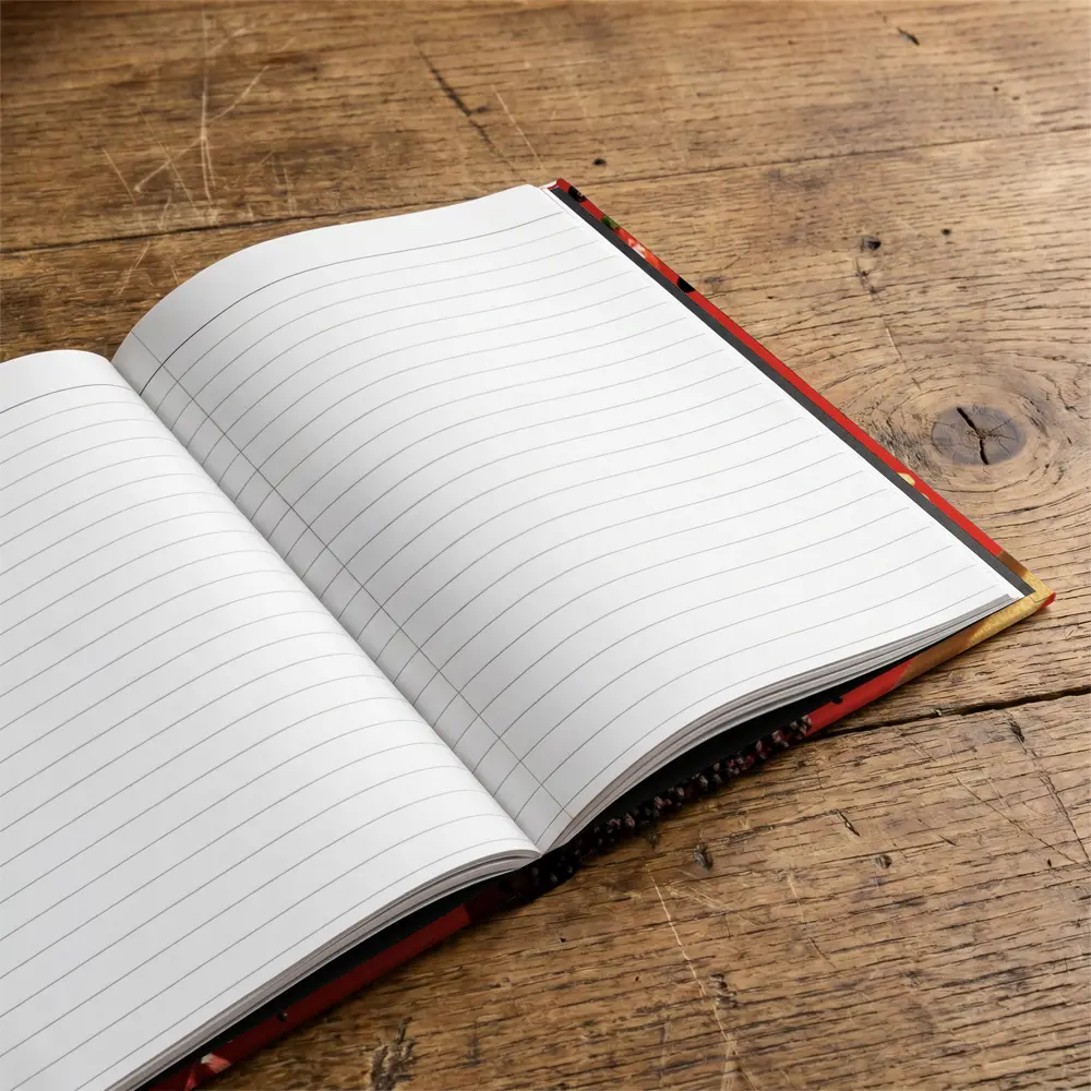 Flying Food Ingredients On Red Background – Notebooks