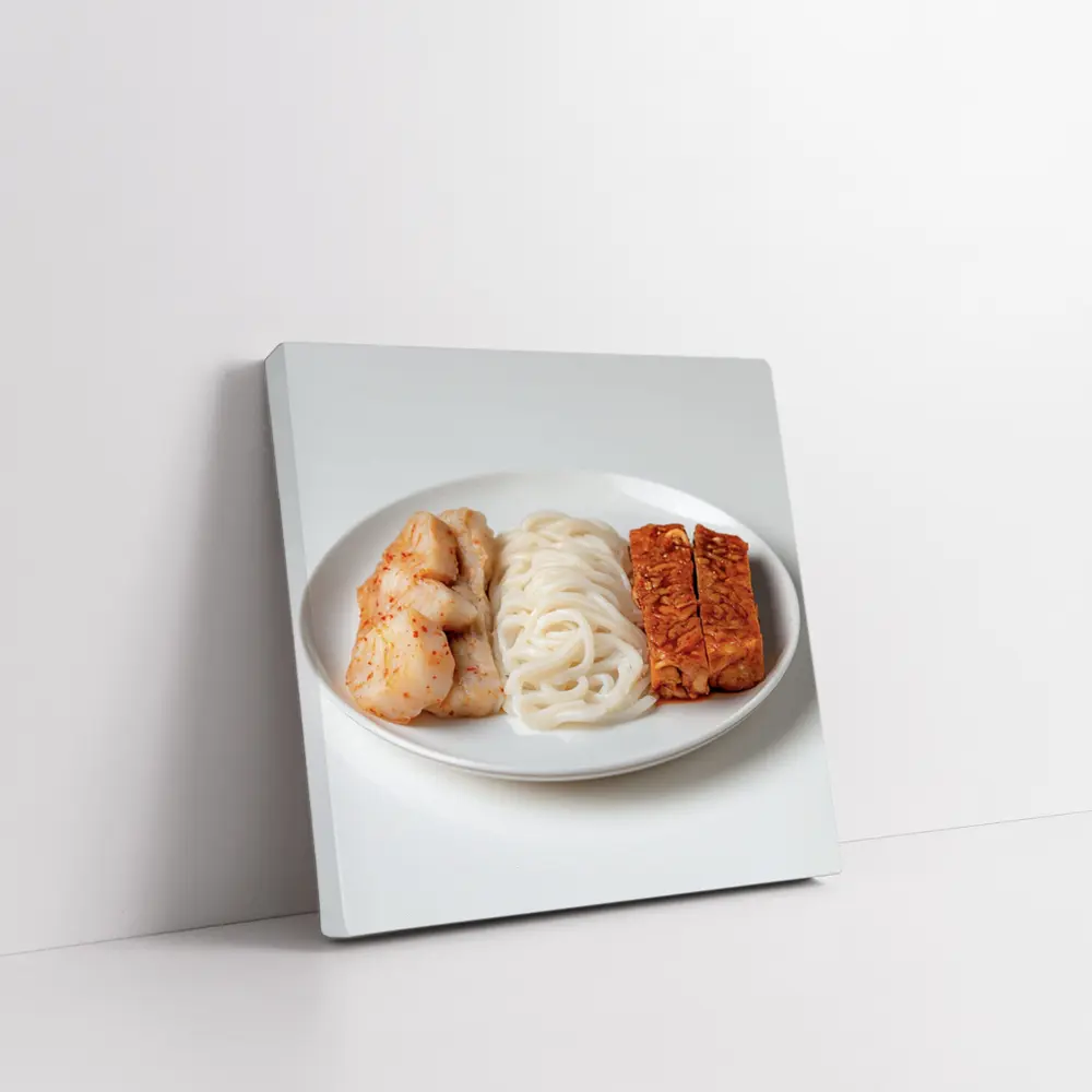 Kimchi Noodles Tempeh Plate White Background – Wall Art