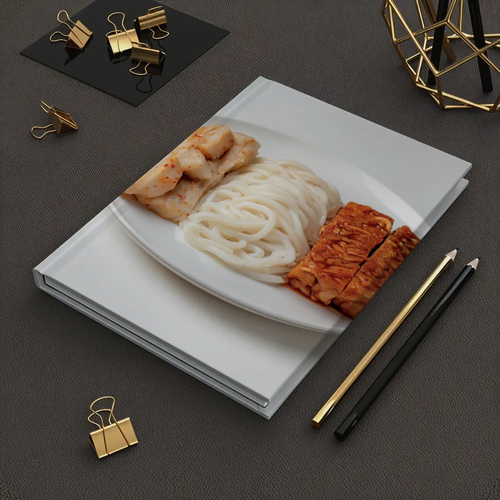 Kimchi Noodles Tempeh Plate White Background – Notebooks