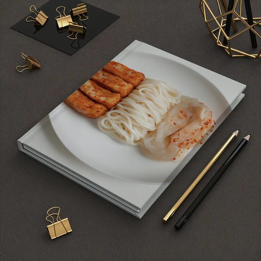 Korean Rice Cake Noodle Kimchi White Plate – Notebooks
