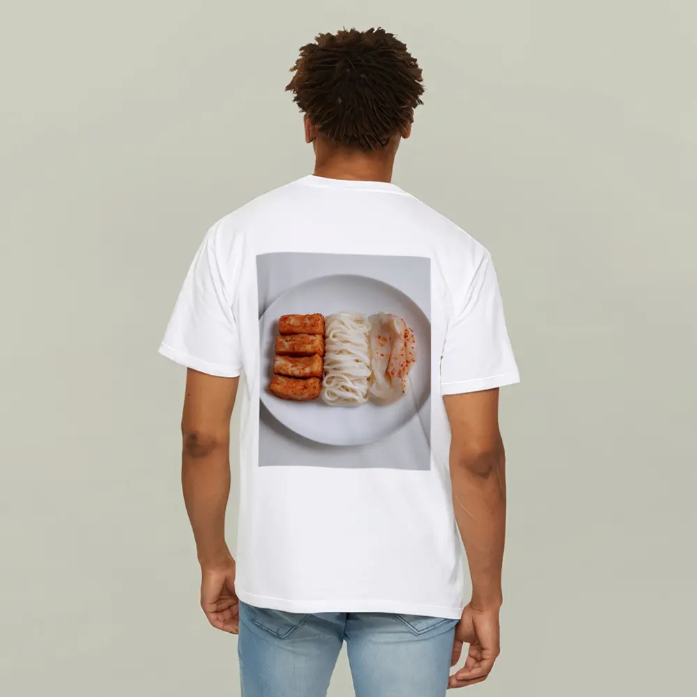 Korean Rice Cake Noodle Kimchi White Plate – T-Shirts