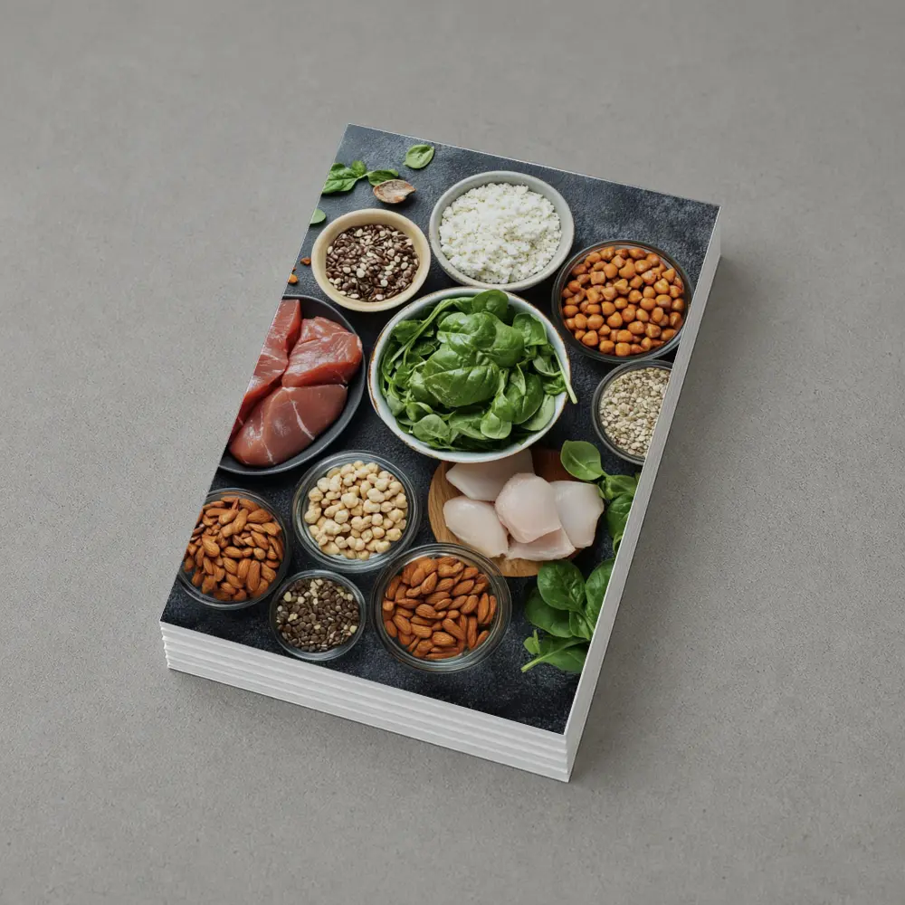 High Protein Foods Spread On Dark Surface – Postcards