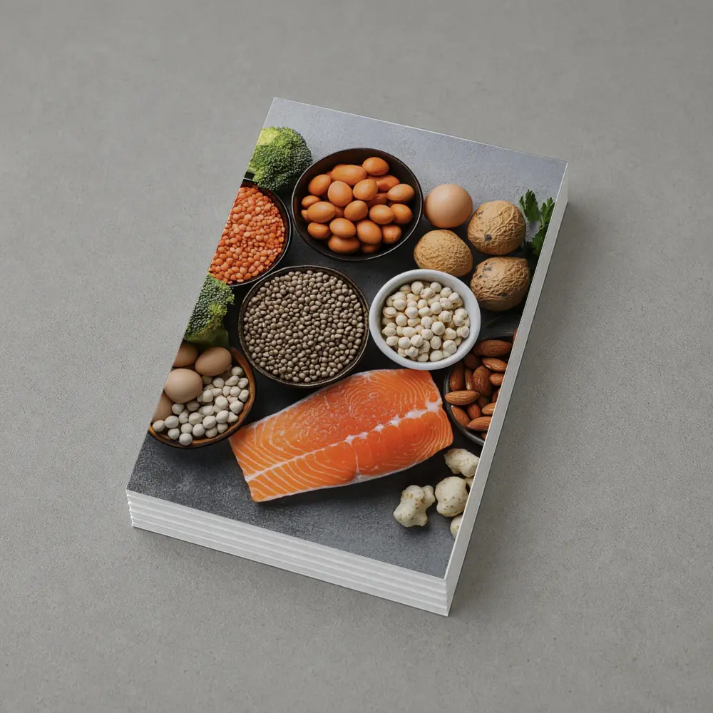 High Protein Foods Flat Lay Gray Background – Postcards