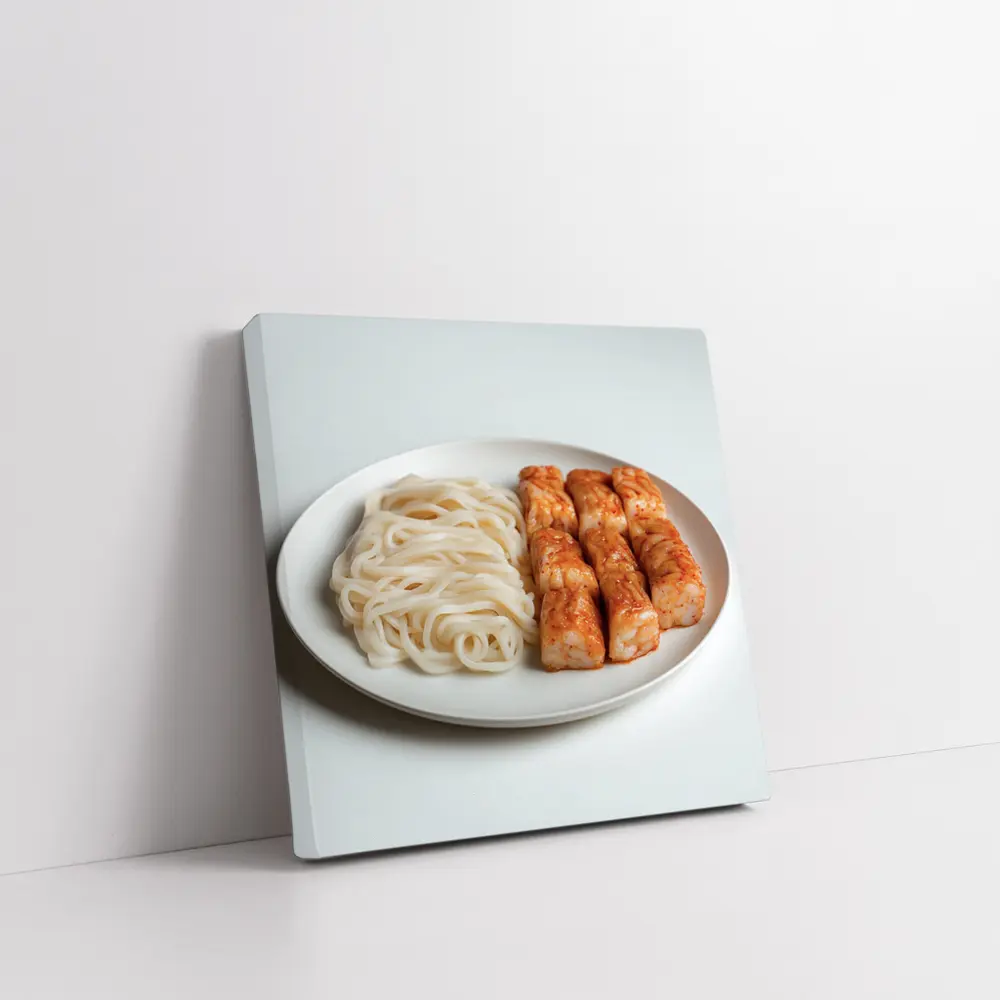 Korean Rice Cakes Noodles White Plate – Wall Art