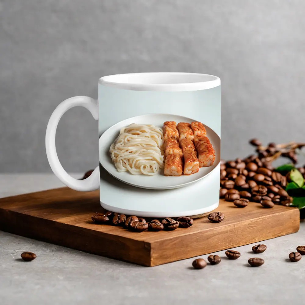 Korean Rice Cakes Noodles White Plate – Mugs