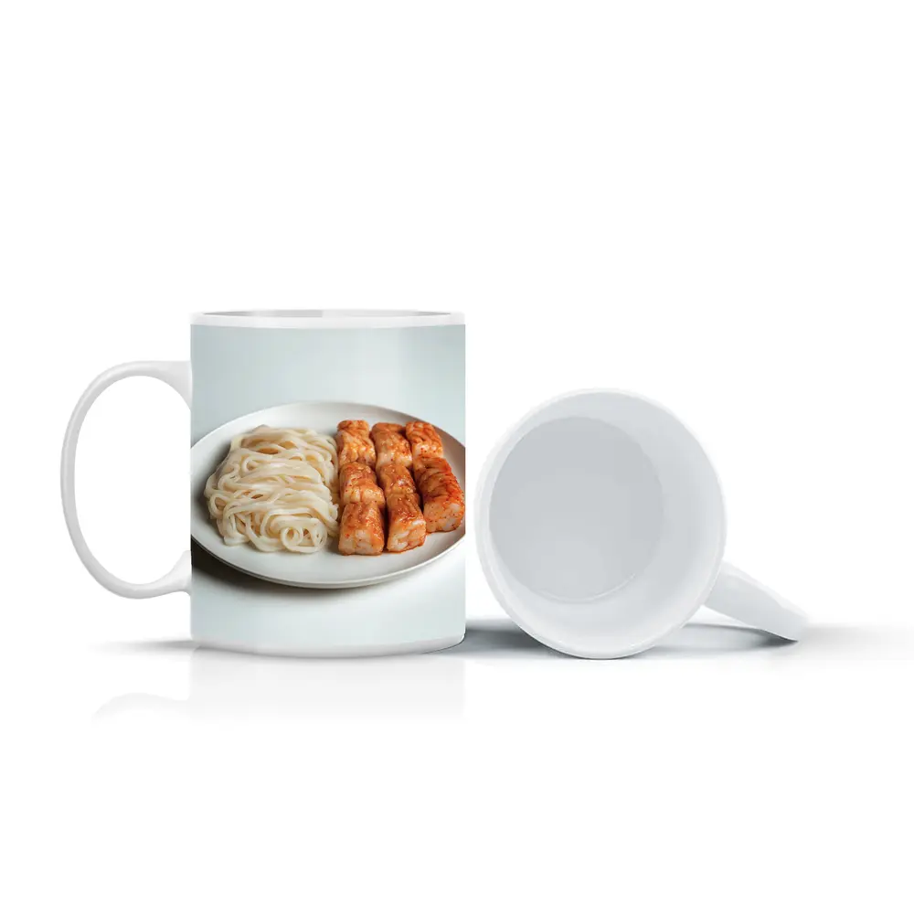 Korean Rice Cakes Noodles White Plate – Mugs
