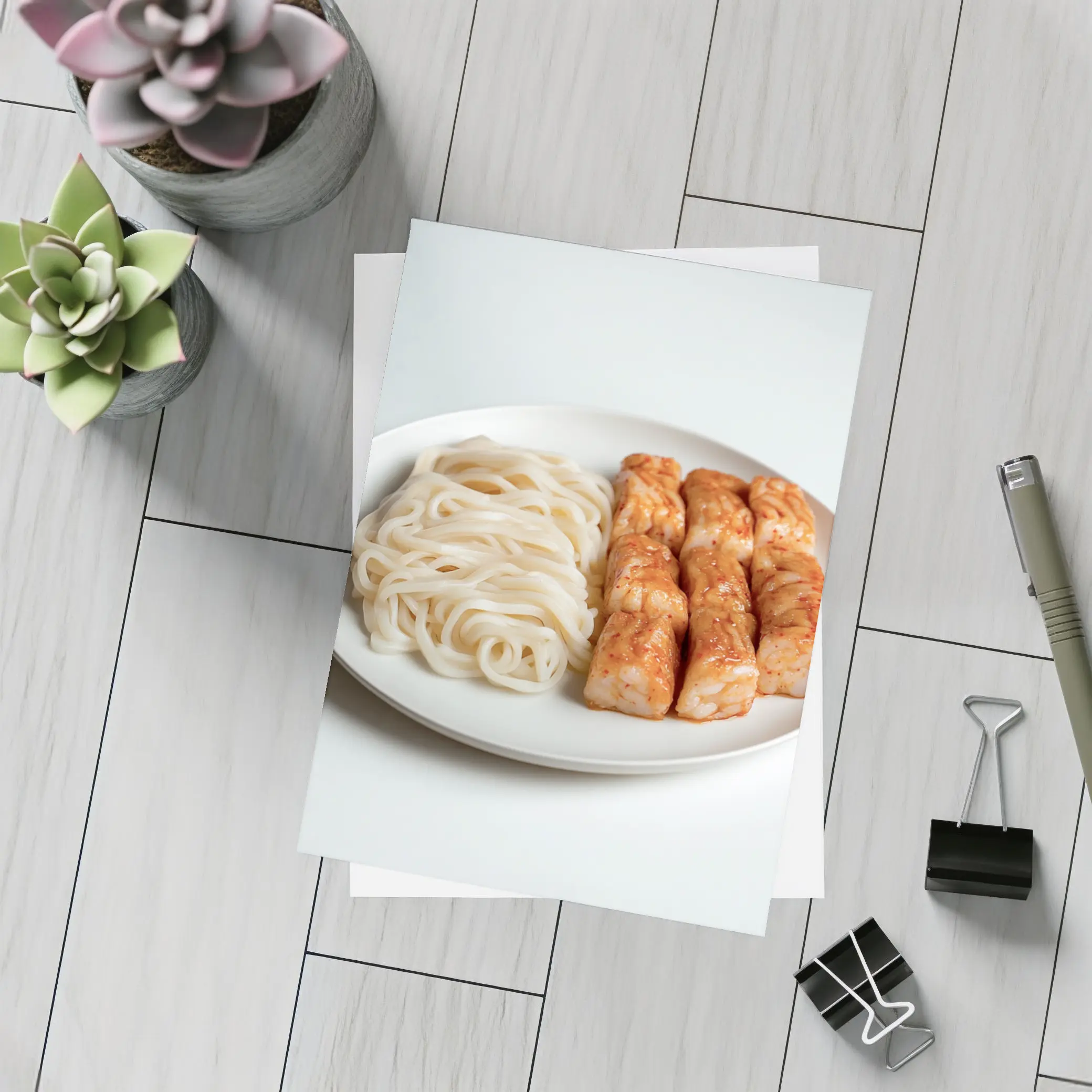 Korean Rice Cakes Noodles White Plate – Postcards