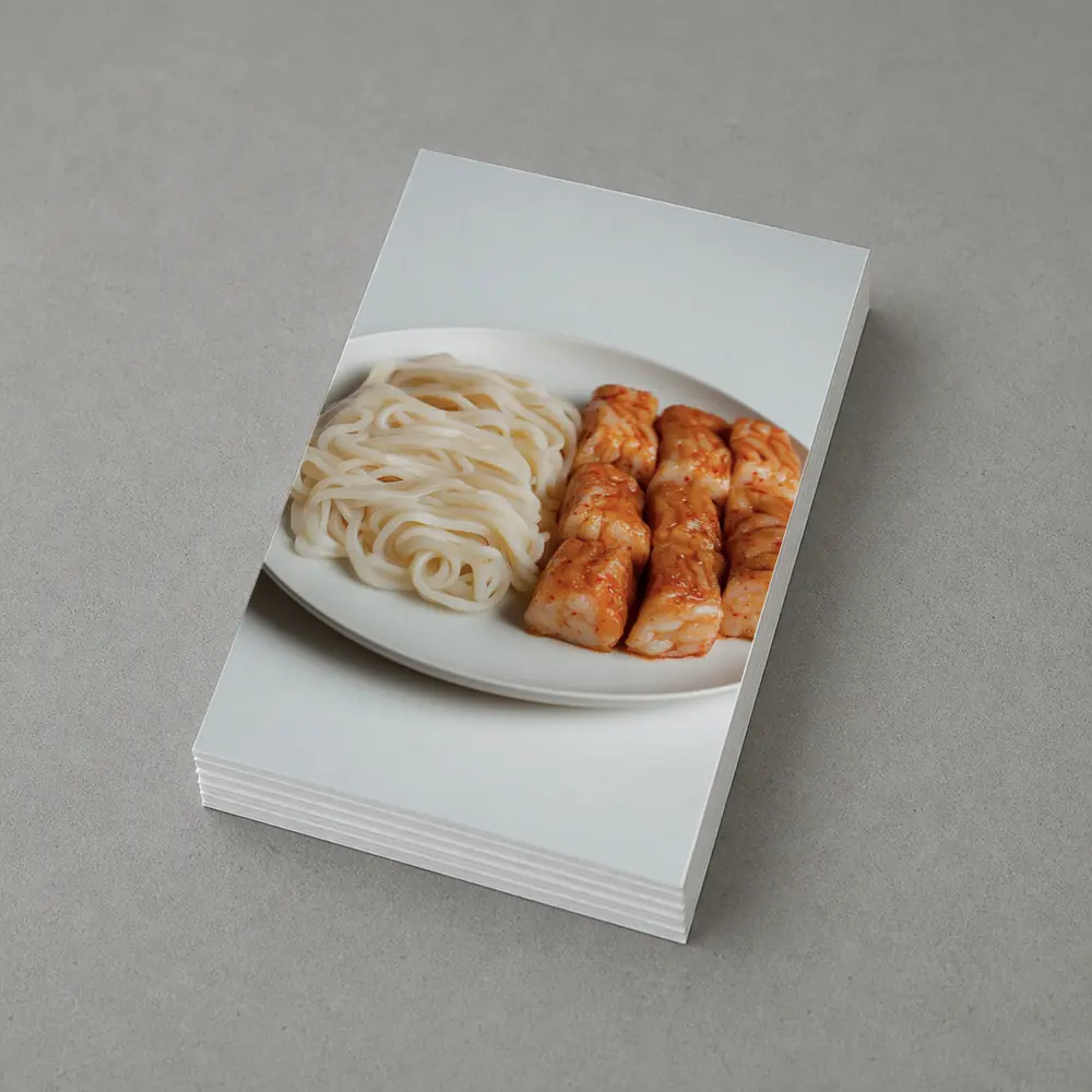 Korean Rice Cakes Noodles White Plate – Postcards