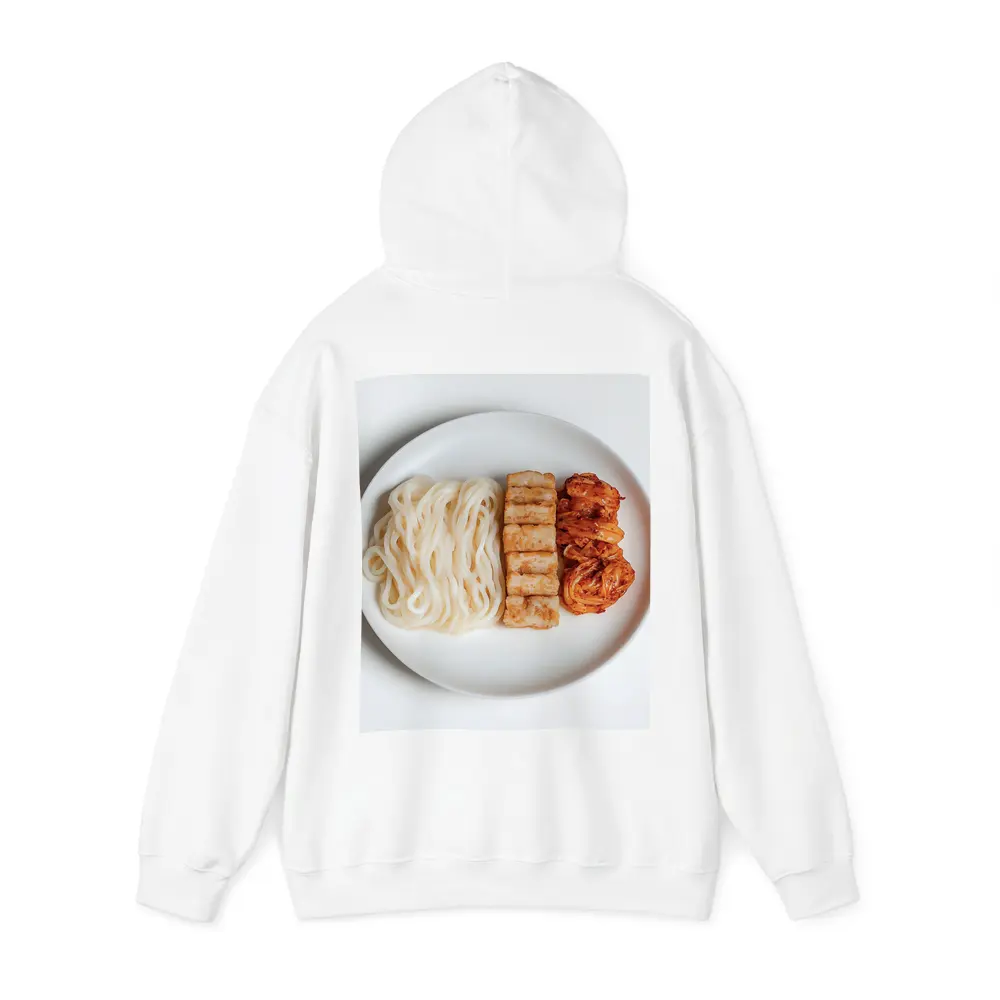 Udon Noodles Tofu Kimchi White Plate – Hoodies