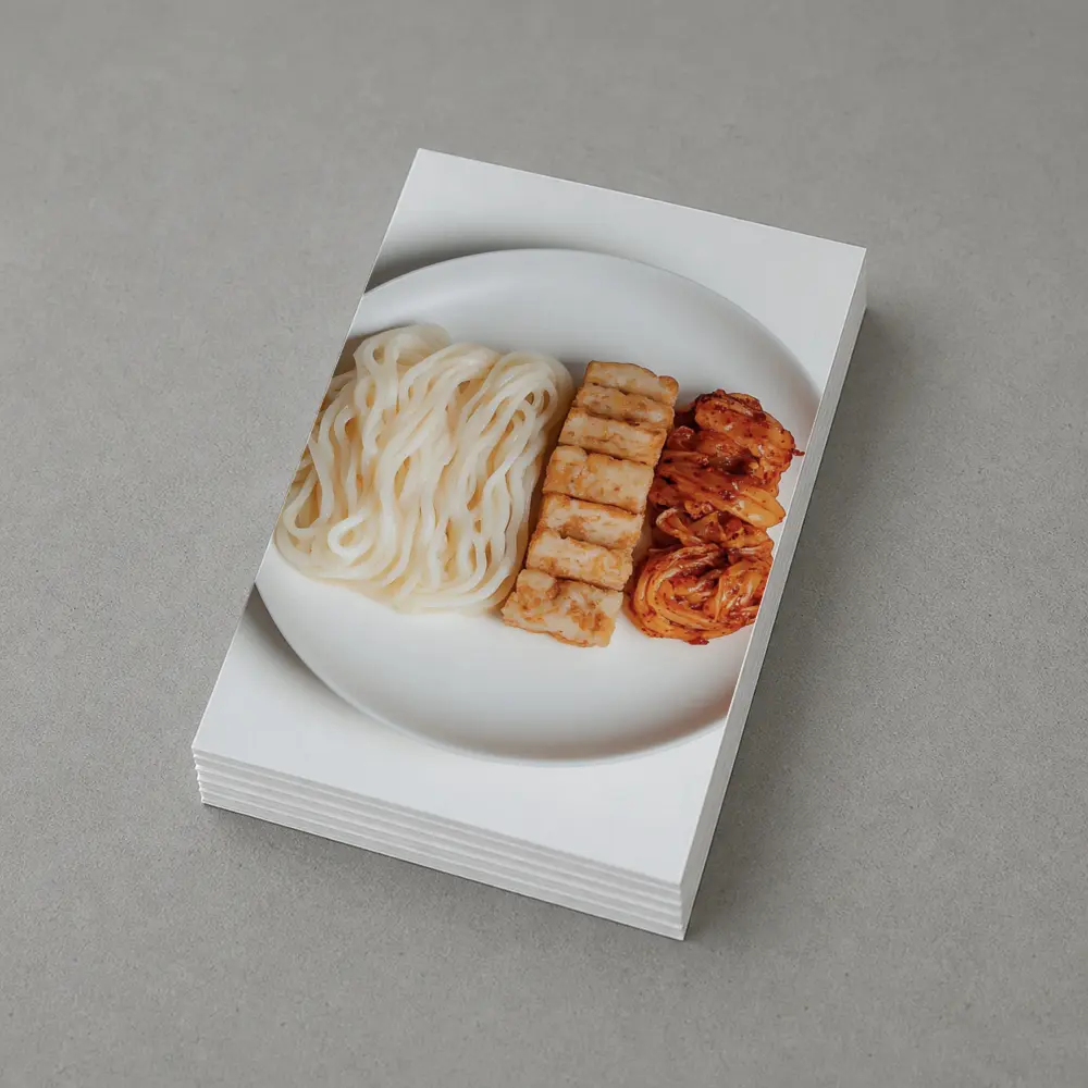 Udon Noodles Tofu Kimchi White Plate – Postcards