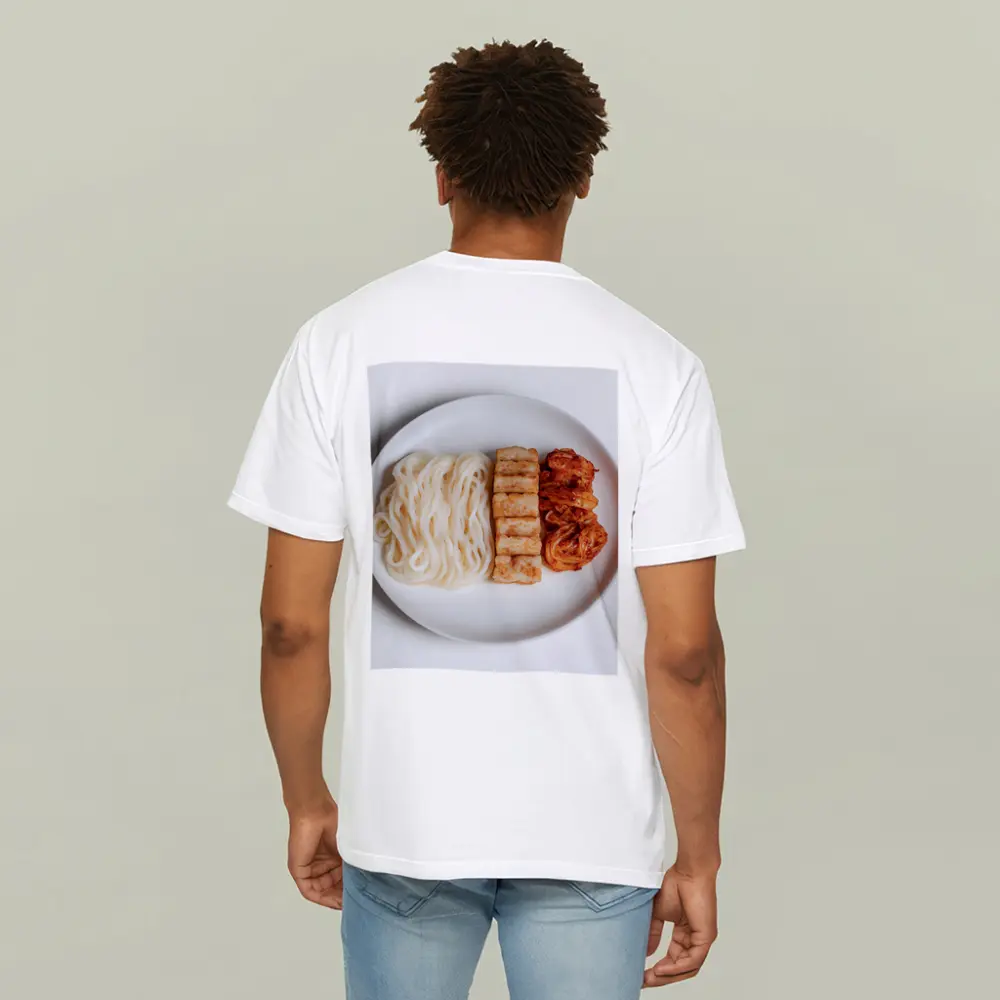 Udon Noodles Tofu Kimchi White Plate – T-Shirts