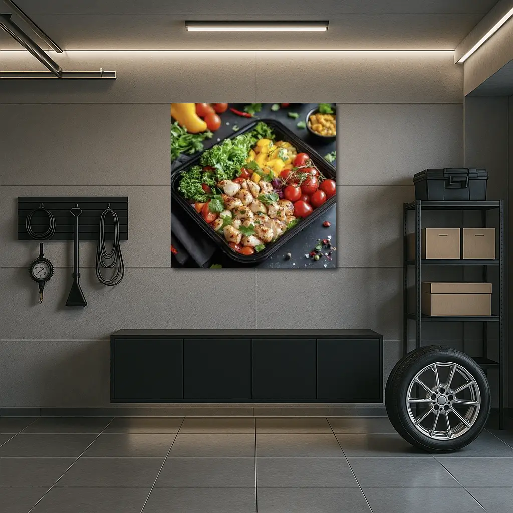 Grilled Chicken Meal Prep Bowl Fresh Vegetables – Wall Art