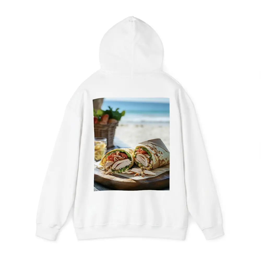 Chicken Wrap Sandwich On Beach Setting – Hoodies