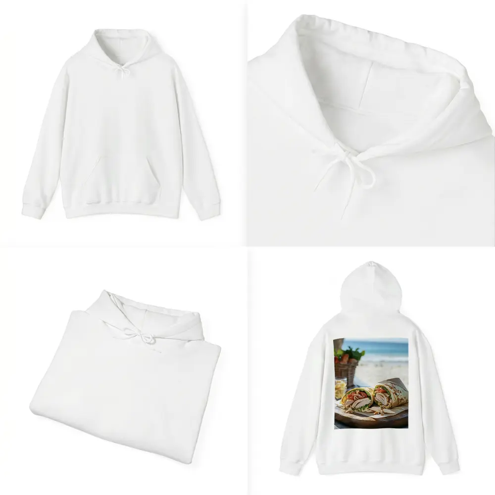 Chicken Wrap Sandwich On Beach Setting – Hoodies