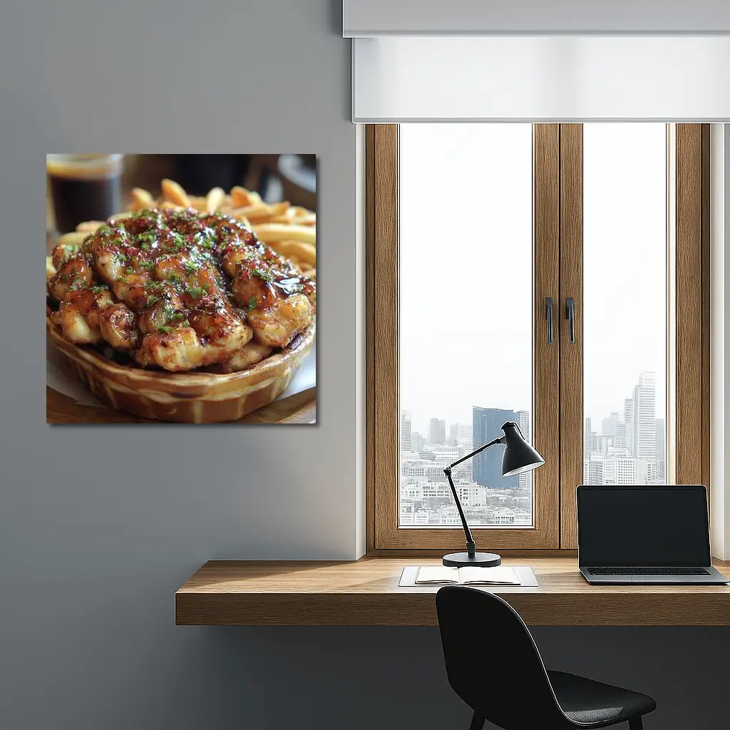 Glazed Chicken Waffle Bowl With Fries – Wall Art