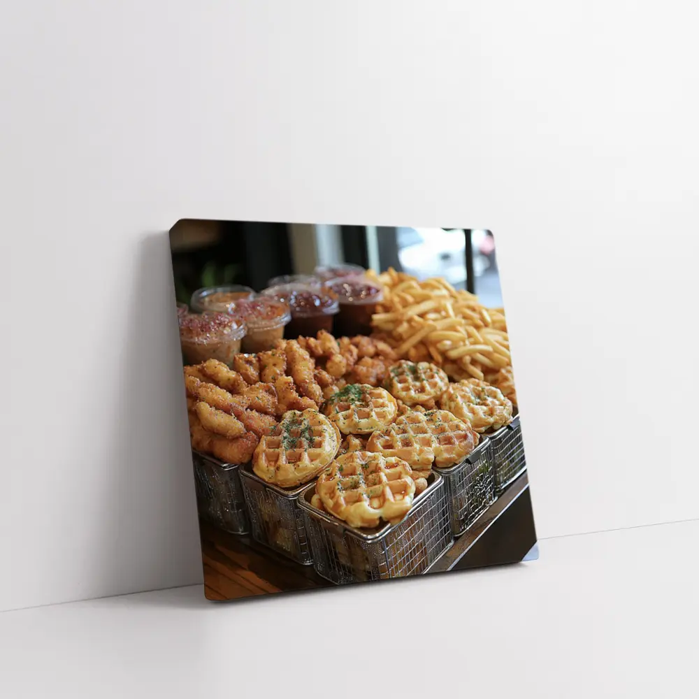 Fried Chicken Waffles and Fries Spread – Wall Art