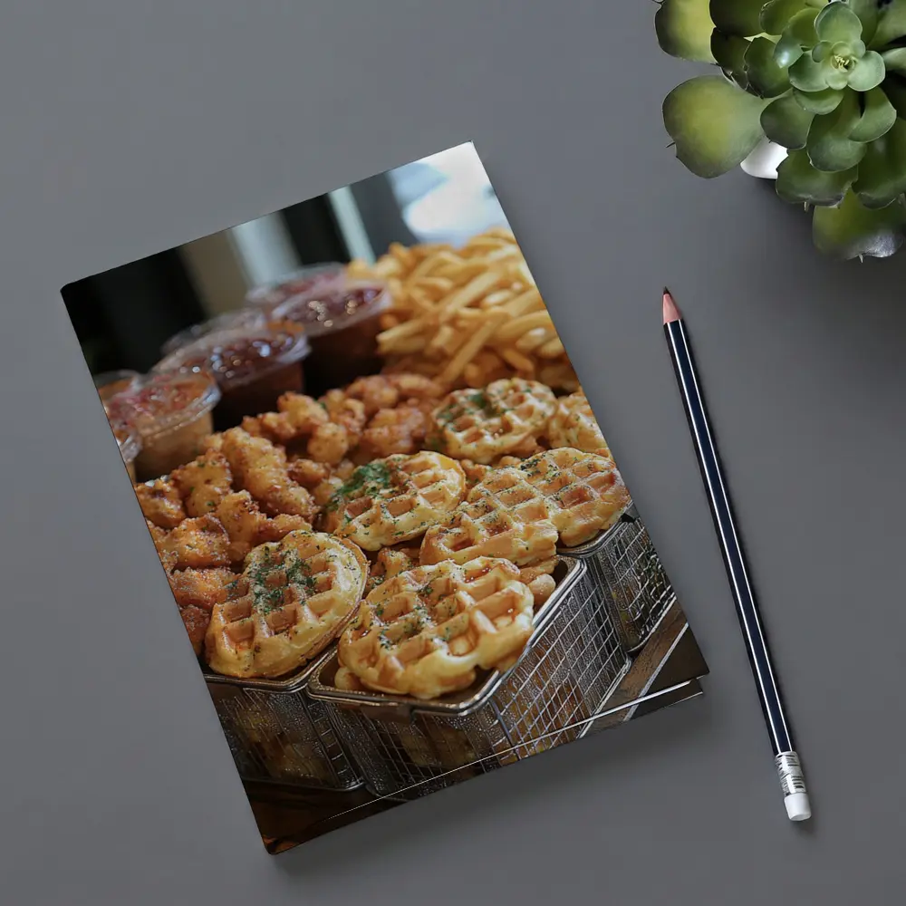 Fried Chicken Waffles and Fries Spread – Notebooks