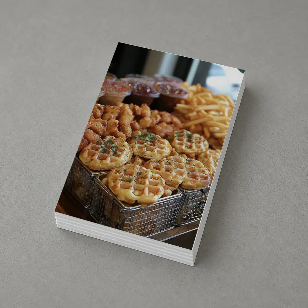Fried Chicken Waffles and Fries Spread – Postcards