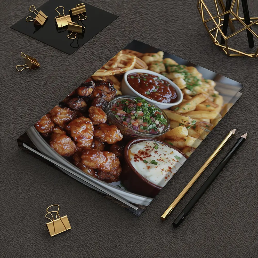 Crispy Chicken Waffles Fries Platter Dipping Sauces – Notebooks