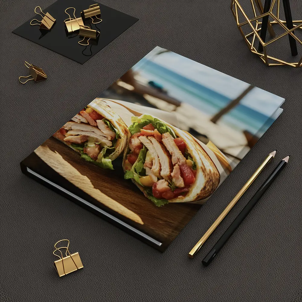 Chicken Wrap Sandwich on Sunny Beach – Notebooks