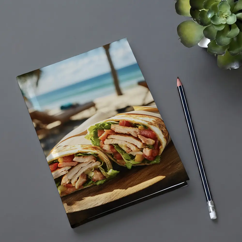 Chicken Wrap Sandwich on Sunny Beach – Notebooks