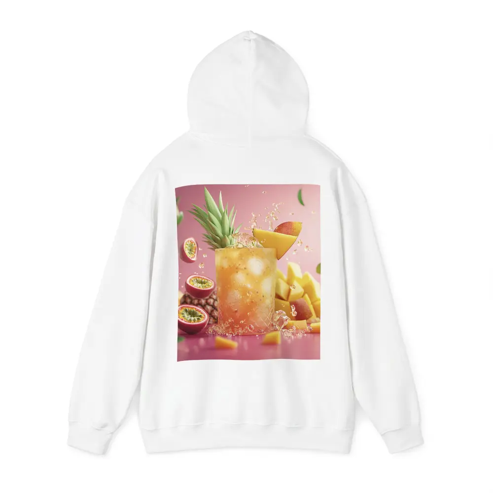 Tropical Mango Passion Fruit Cocktail Pink Background – Hoodies
