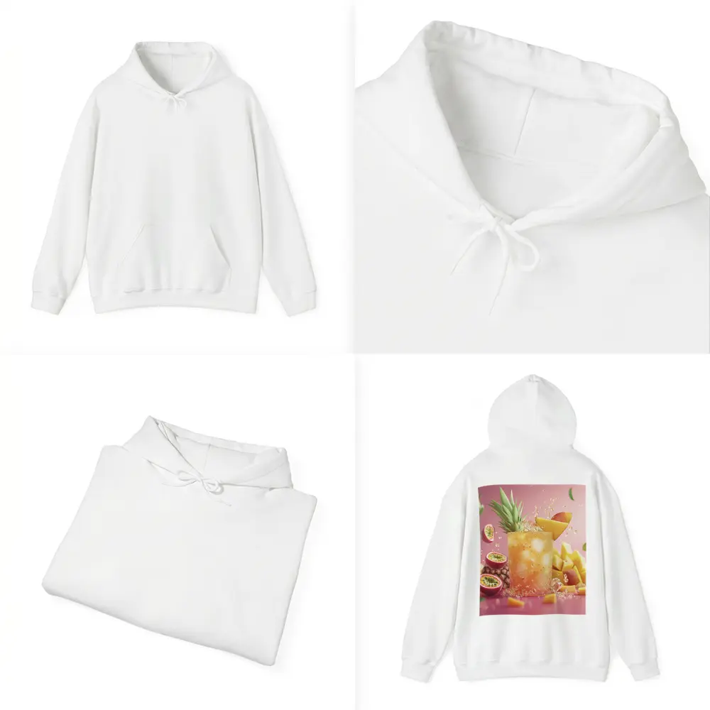 Tropical Mango Passion Fruit Cocktail Pink Background – Hoodies