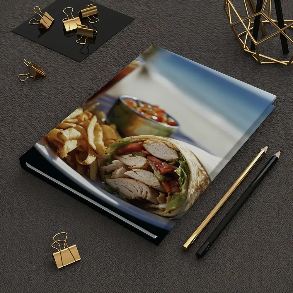 Chicken Wrap Fries Salsa Beach Setting – Notebooks