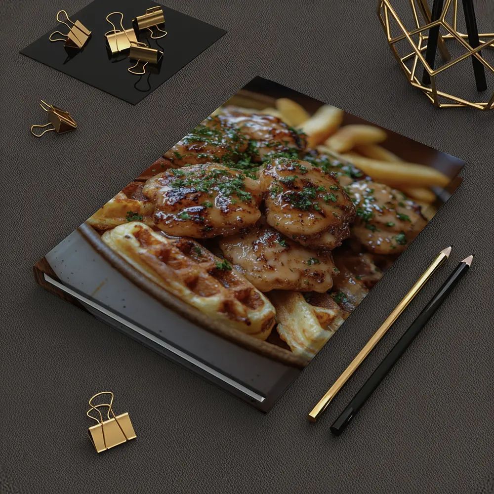 Glazed Chicken Bites Waffles Fries Bowl – Notebooks