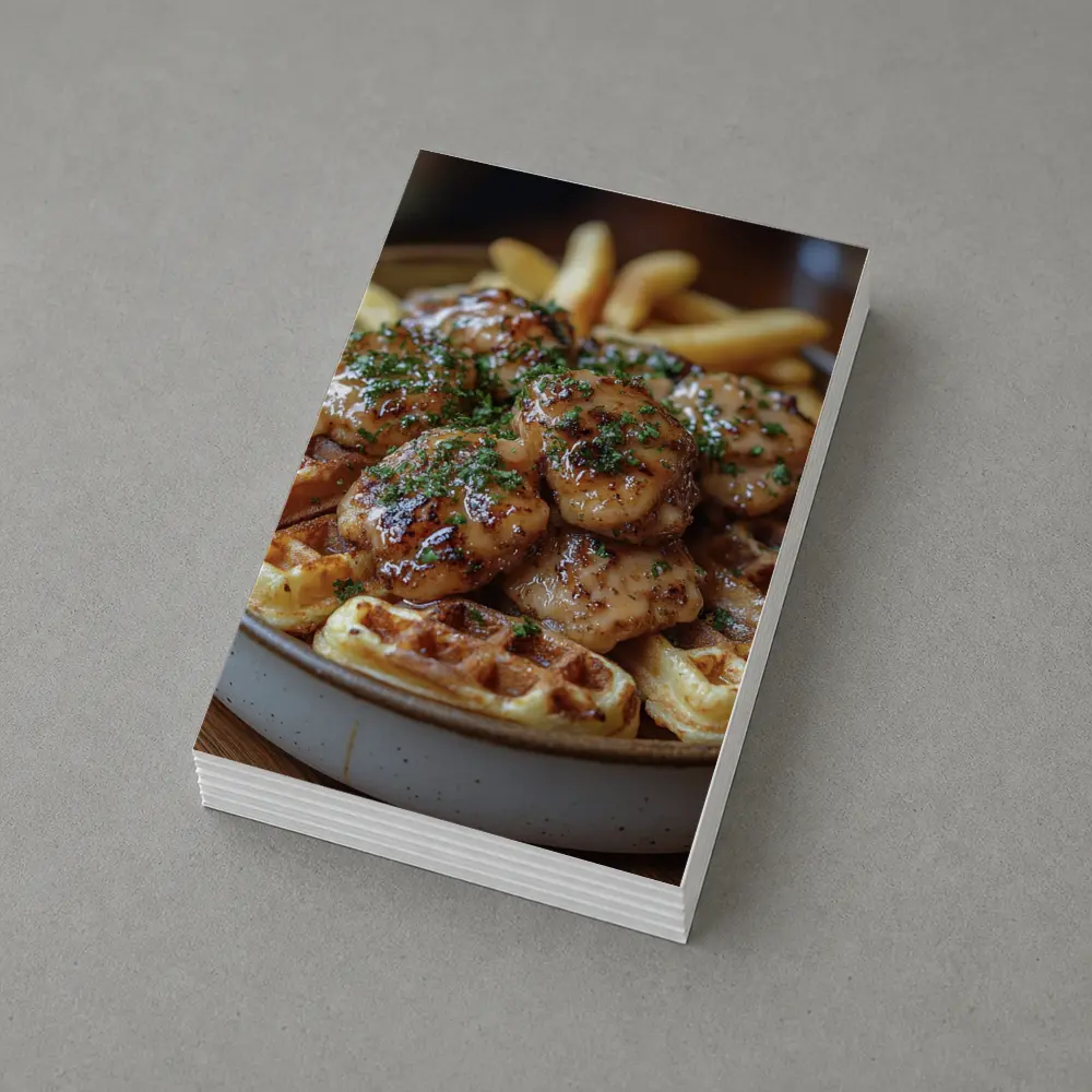 Glazed Chicken Bites Waffles Fries Bowl – Postcards