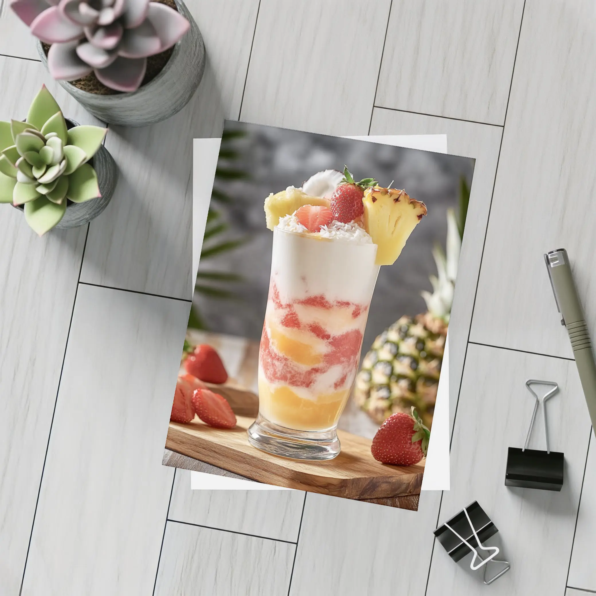 Tropical Fruit Yogurt Parfait Glass Summer – Postcards