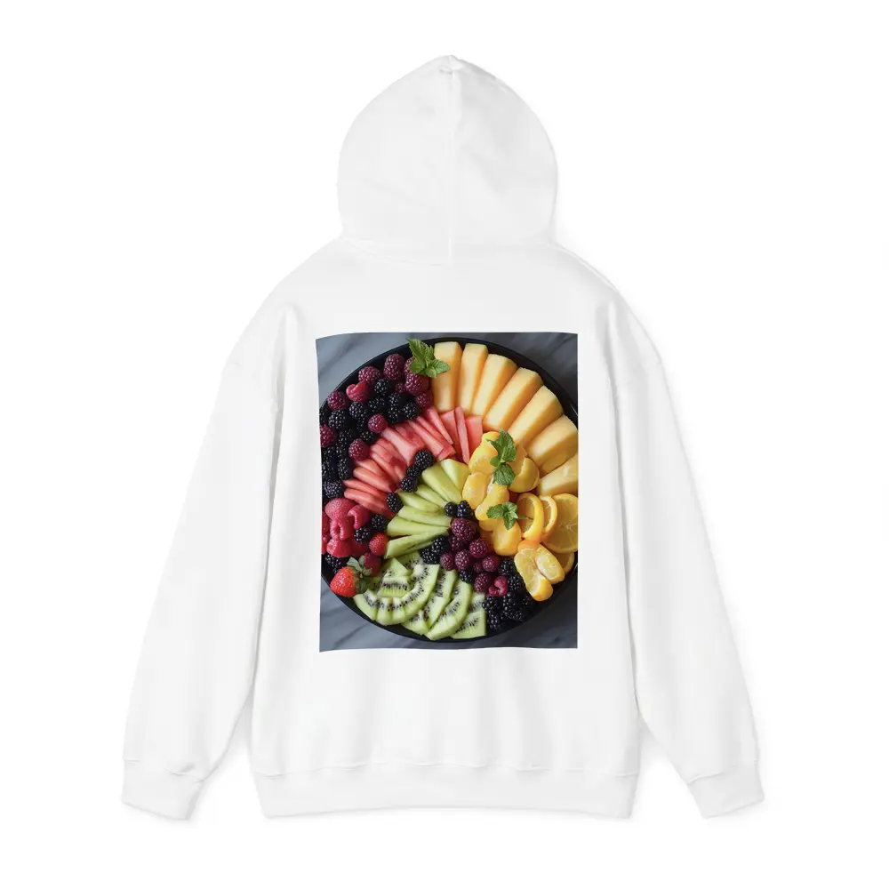 Colorful Fresh Fruit Platter Overhead View – Hoodies