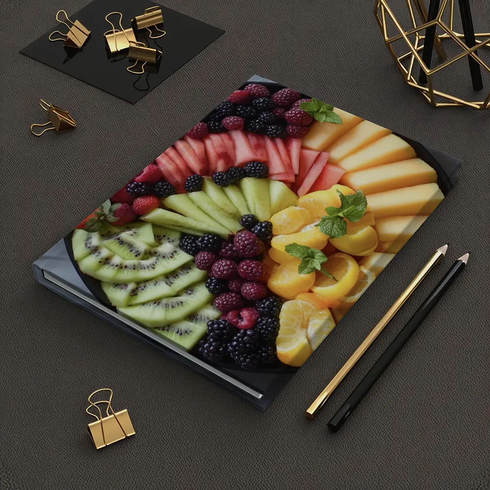 Colorful Fresh Fruit Platter Overhead View – Notebooks