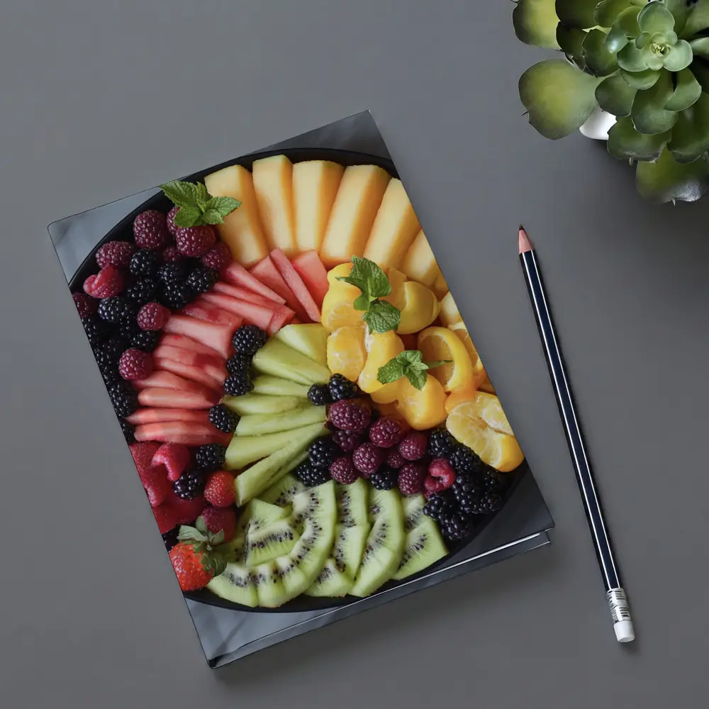 Colorful Fresh Fruit Platter Overhead View – Notebooks