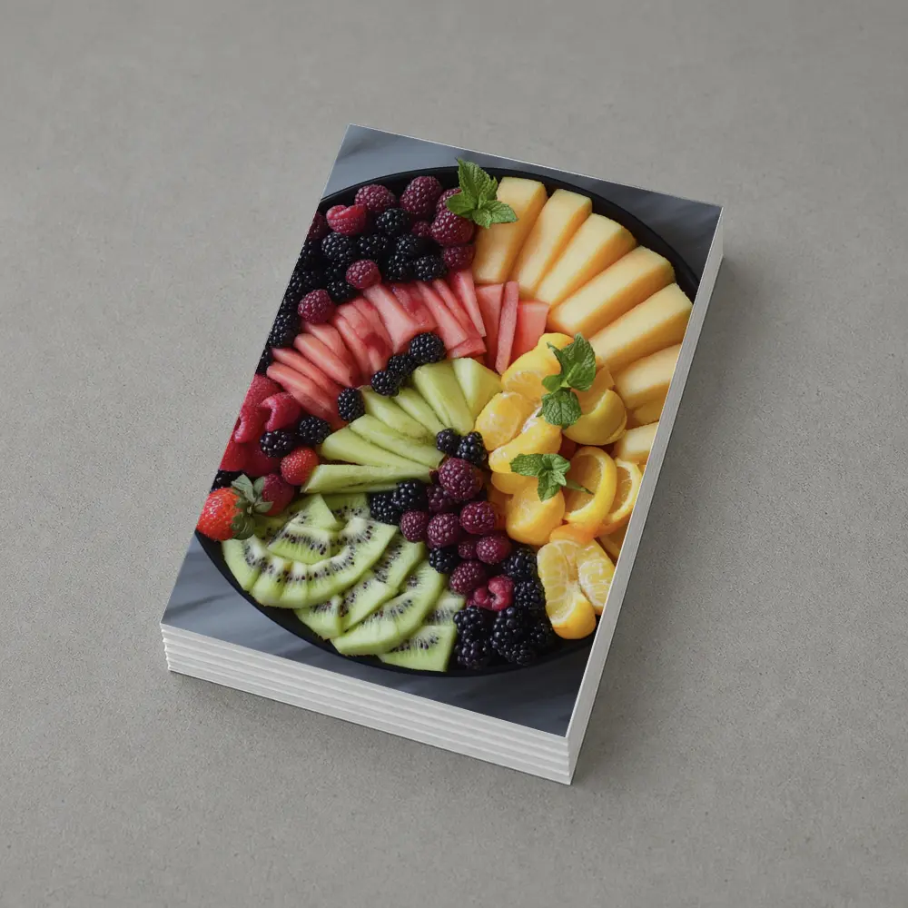 Colorful Fresh Fruit Platter Overhead View – Postcards