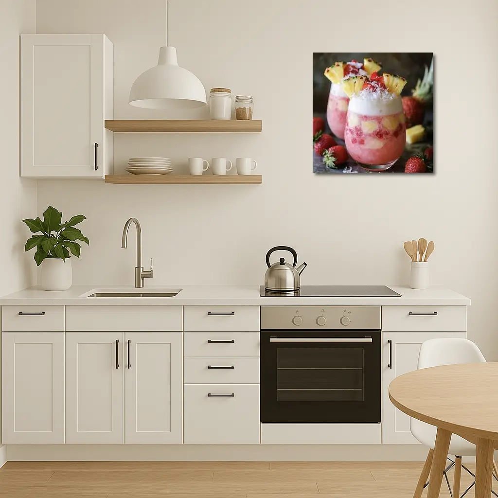 Strawberry Pineapple Coconut Tropical Layered Drinks – Wall Art