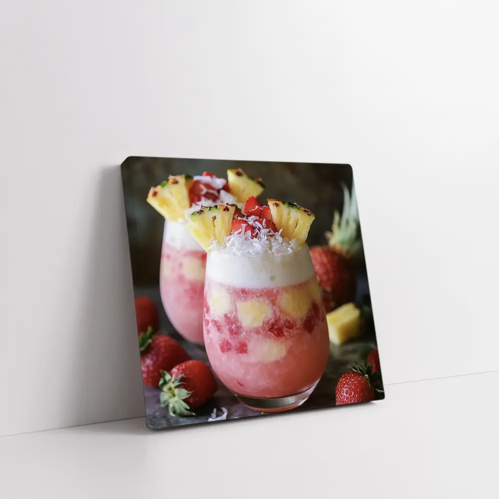 Strawberry Pineapple Coconut Tropical Layered Drinks – Wall Art