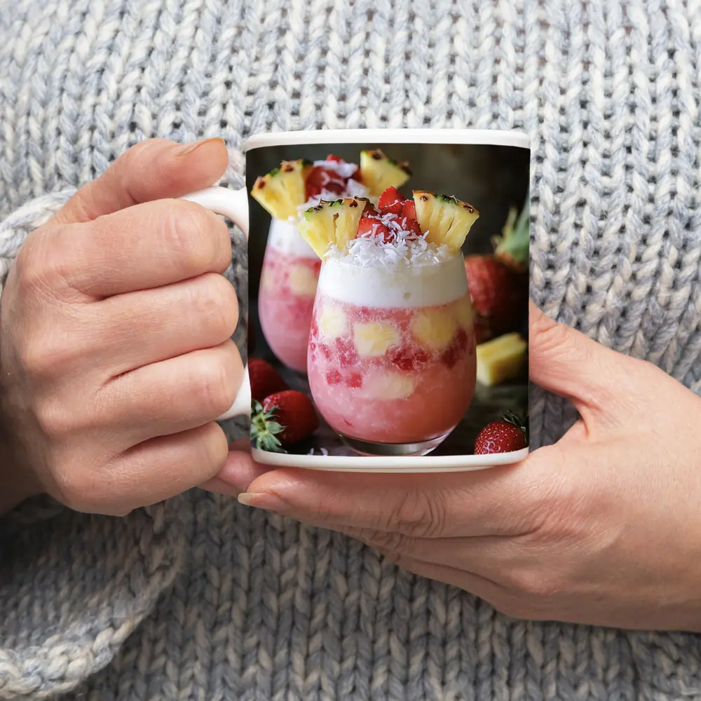 Strawberry Pineapple Coconut Tropical Layered Drinks – Mugs