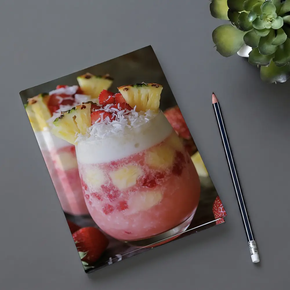 Strawberry Pineapple Coconut Tropical Layered Drinks – Notebooks