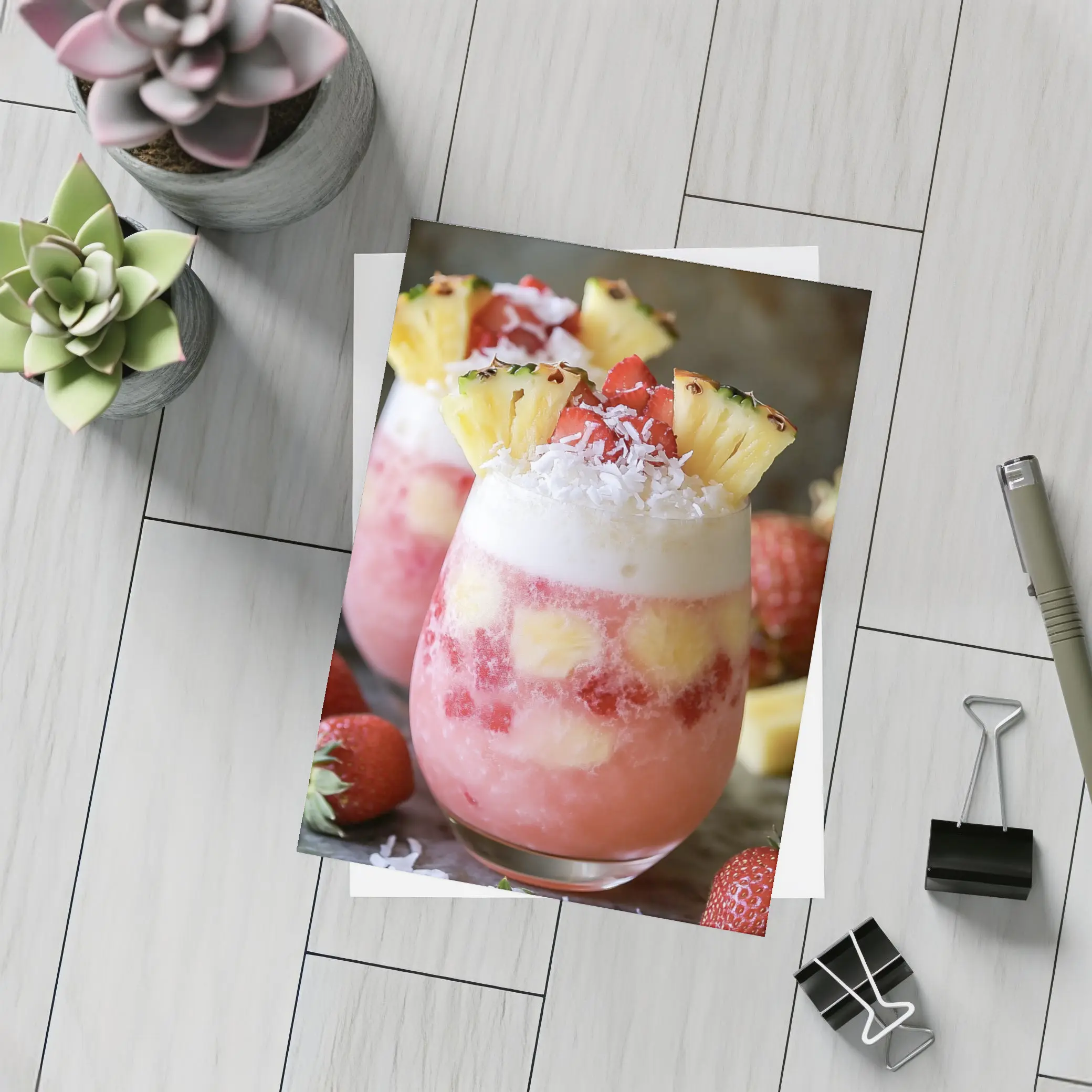 Strawberry Pineapple Coconut Tropical Layered Drinks – Postcards