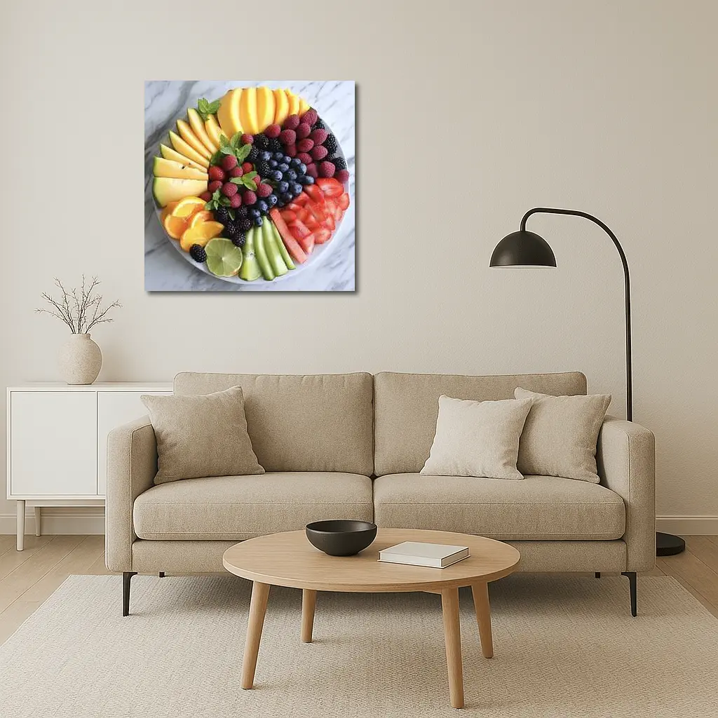 Fresh Fruit Platter Arranged on Marble – Wall Art