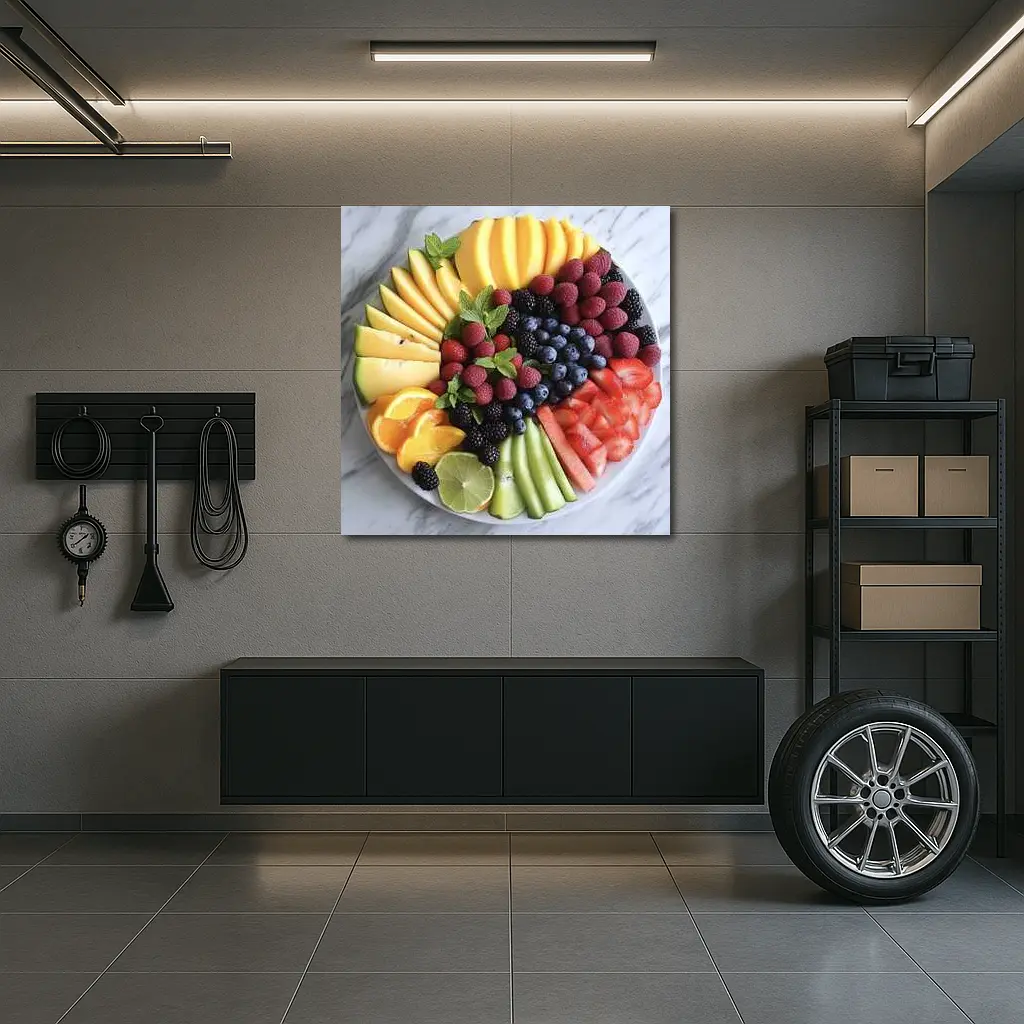 Fresh Fruit Platter Arranged on Marble – Wall Art