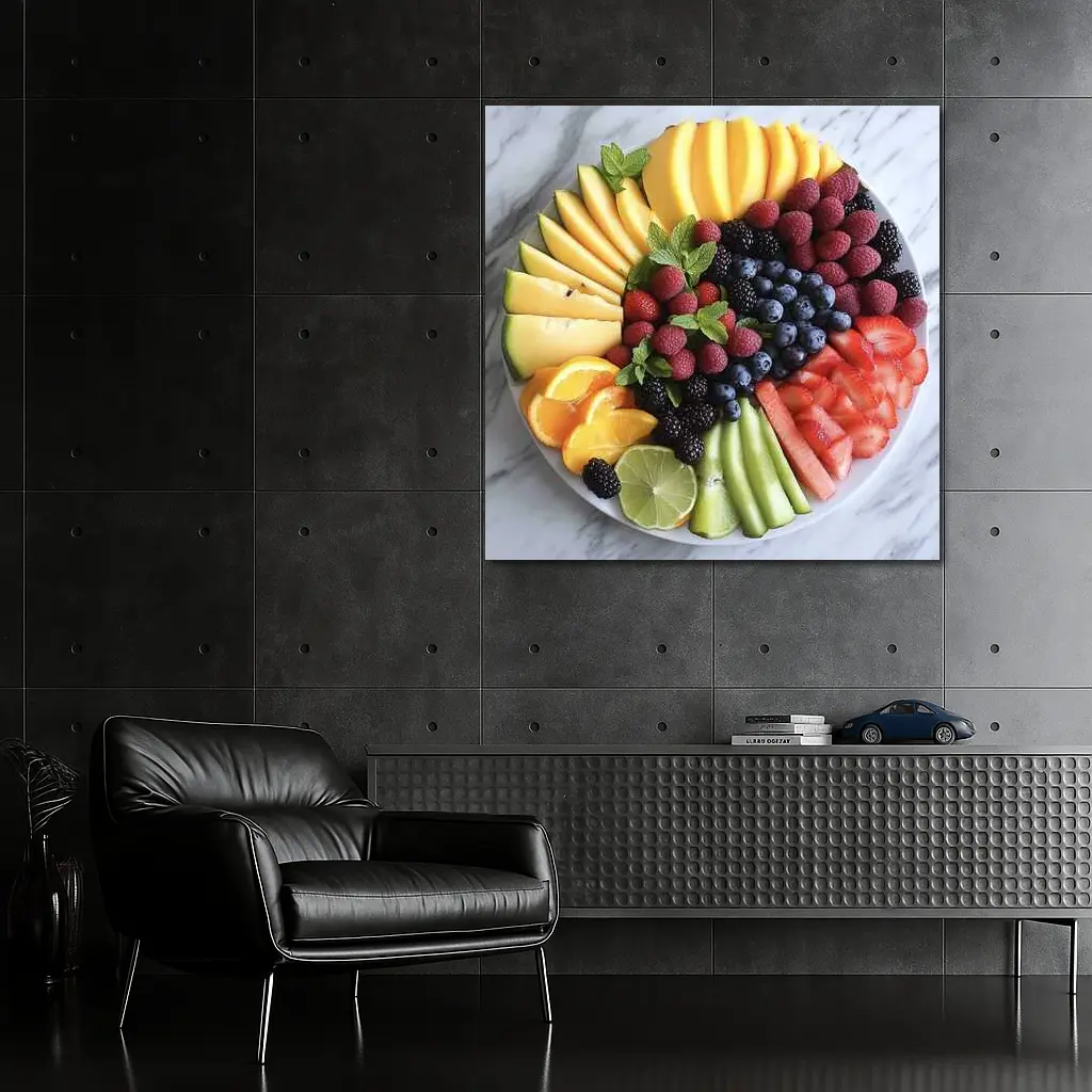 Fresh Fruit Platter Arranged on Marble – Wall Art