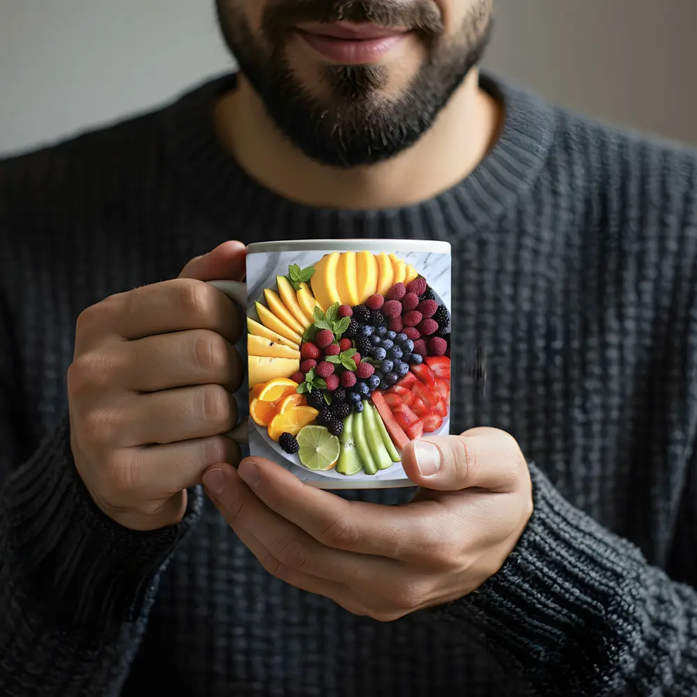 Fresh Fruit Platter Arranged on Marble – Mugs