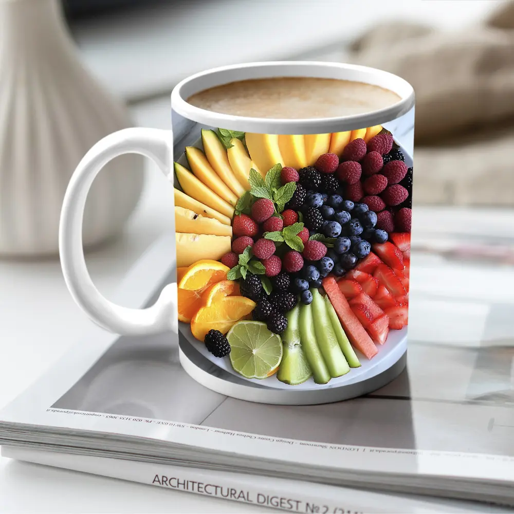 Fresh Fruit Platter Arranged on Marble – Mugs