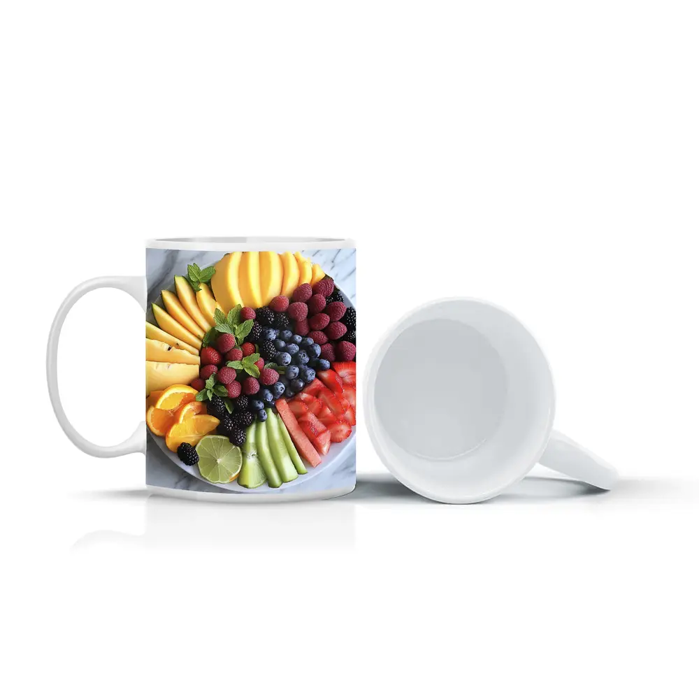 Fresh Fruit Platter Arranged on Marble – Mugs