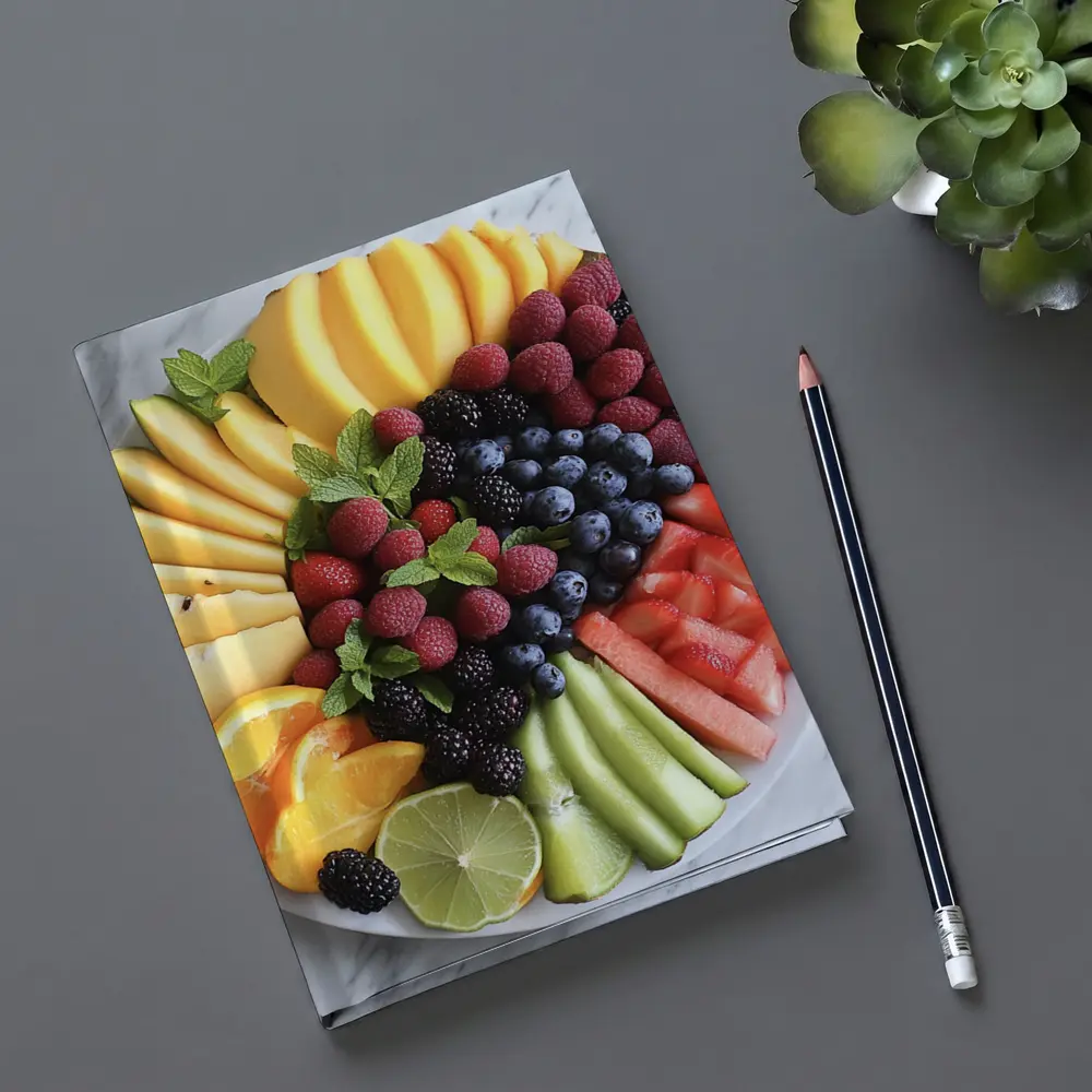 Fresh Fruit Platter Arranged on Marble – Notebooks