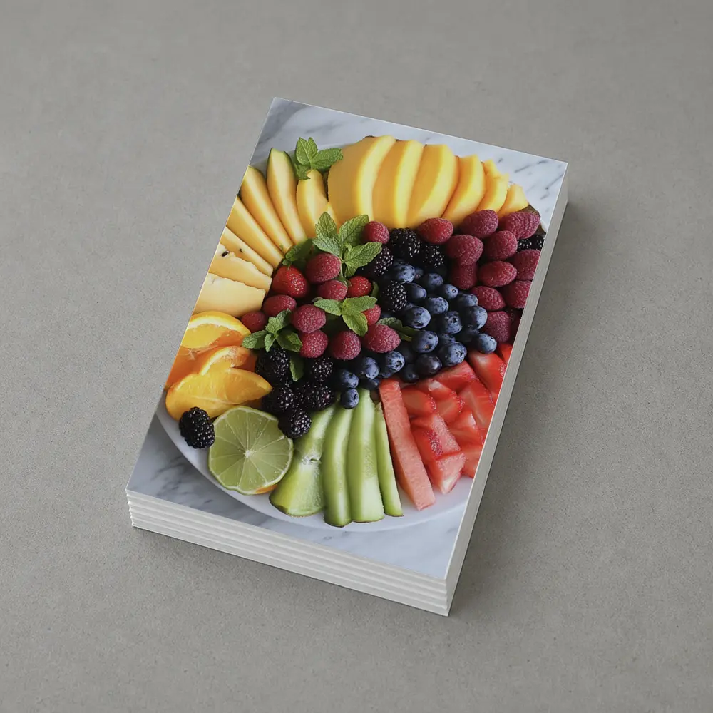 Fresh Fruit Platter Arranged on Marble – Postcards