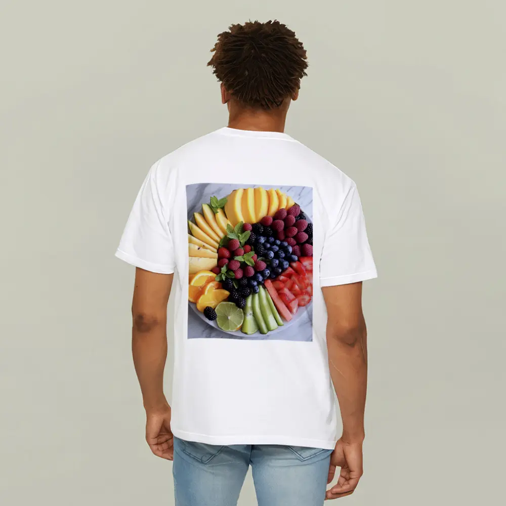 Fresh Fruit Platter Arranged on Marble – T-Shirts